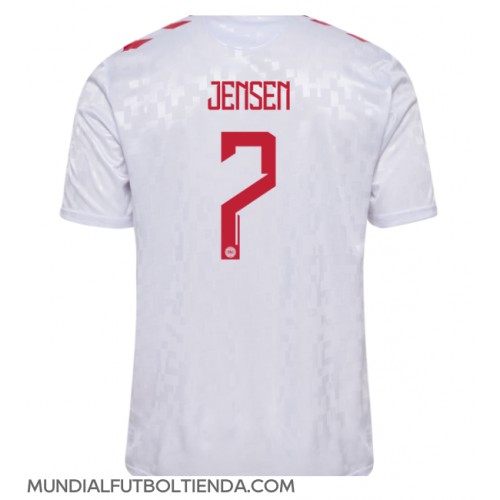 Camiseta Dinamarca Mathias Jensen #7 Segunda Equipación Replica Eurocopa 2024 mangas cortas